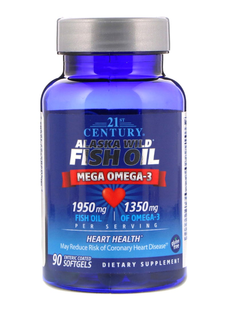 Alaska Wild Fish Oil Mega Omega 3 - 90 Enteric Coated Softgels